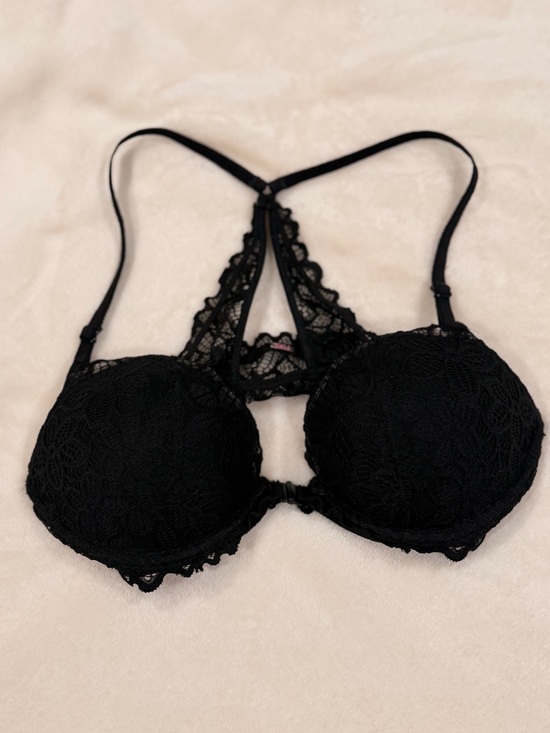 PINK Victoria's Secret Other - PINK Victoria's Secret Black Lace Racerback Push-Up Bra